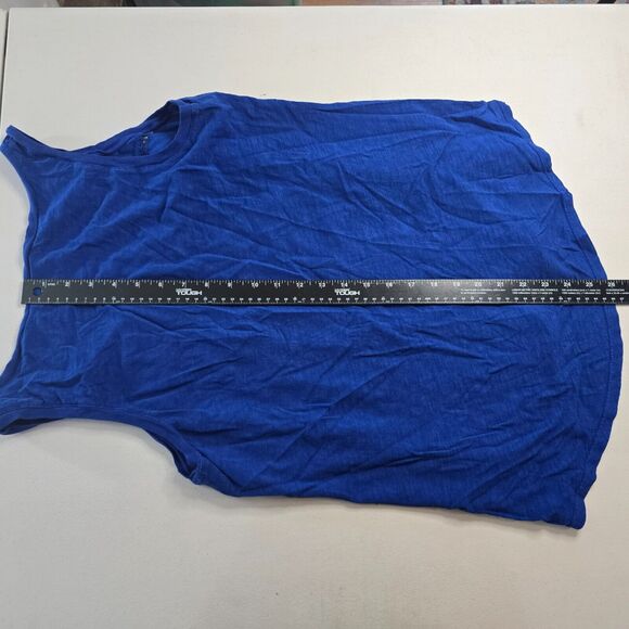 DKNY Tank Top Women's XL Blue Sleeveless Wide Straps Embordered Aztec - Picture 8 of 16